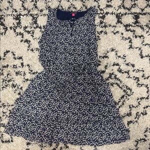 Vince Camuto Navy and White Patterned Dress